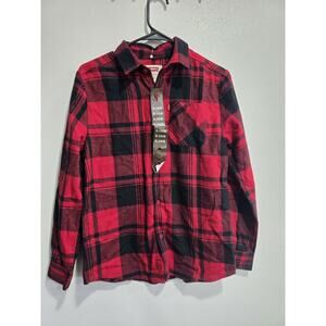 Levi’s Boys Flannel Shirt Lot (2) XL 14/16 – Red & Green Plaid, NWT